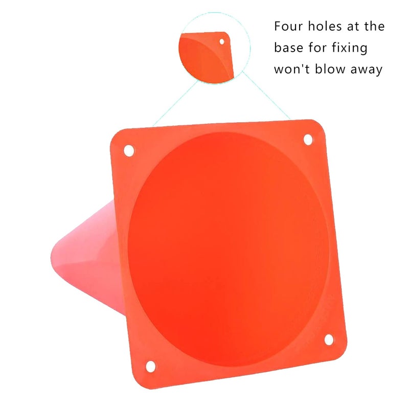 Alyoen 9 inch Orange Traffic Cones, Plastic Sports Cones, Soccer Training Cones for Outdoor Activity & Festive Events (Sets of 10/15/ 20) - Image 3